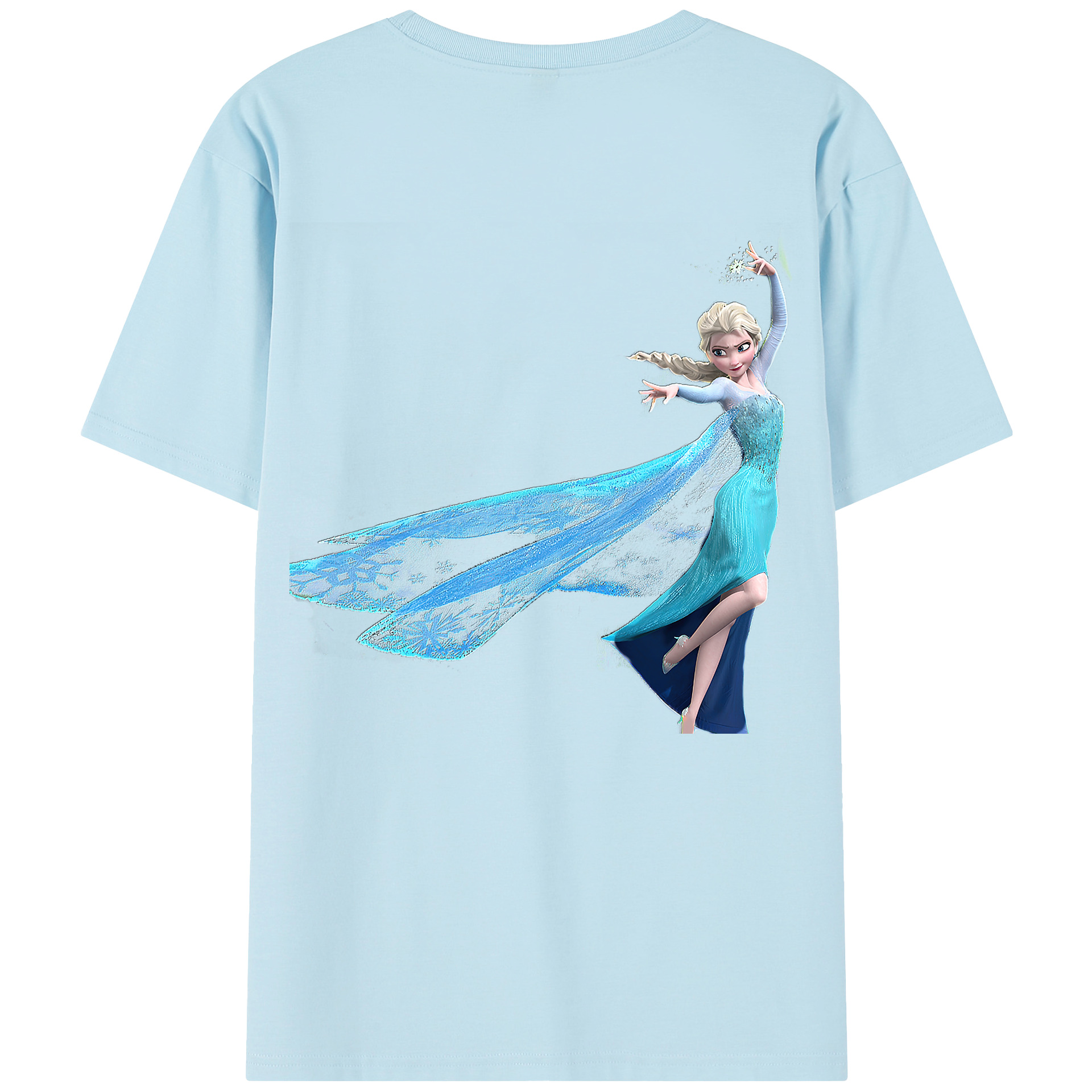 （画像用） アナと雪の女王 アンナ エルサ Frozen Anna Elsa 綿100％半袖Tシャツ（背面プリント）
